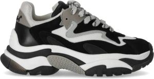 Ash Zwarte en witte leren sneaker met maxi rubberen zool Zwart Dames