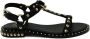 Ash Zwarte Leren Ballerina Sandalen Ss24 Black Dames - Thumbnail 1