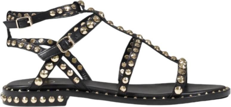ASH Zwarte Leren Gespsandalen
