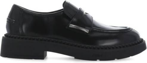 Ash Zwarte Leren Loafers met Metalen Details Black Dames