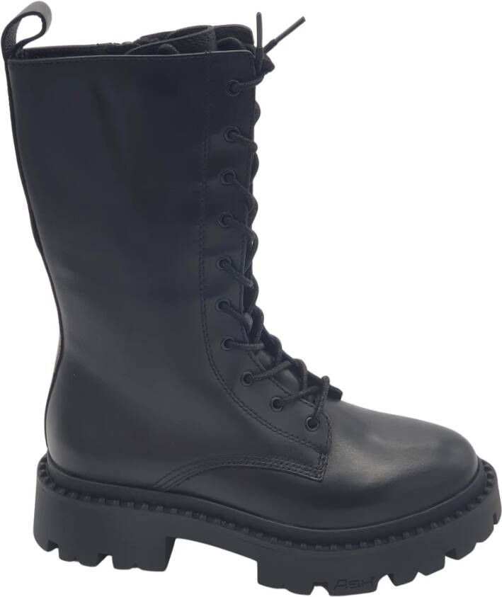 ASH Zwarte leren militaire stijl laars