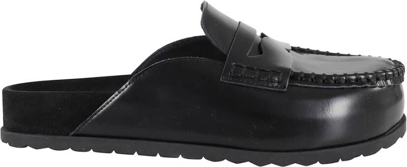 ASH Zwarte leren mocassin klompen