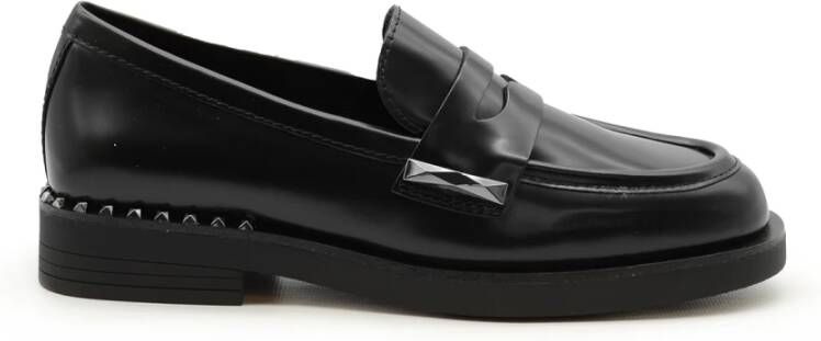 ASH Zwarte leren mocassin met studs