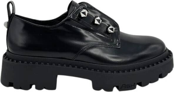 Ash Zwarte leren mocassin schoen Zwart Dames