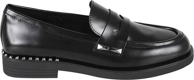 Ash Zwarte Leren Mocassins voor Vrouwen Black Dames