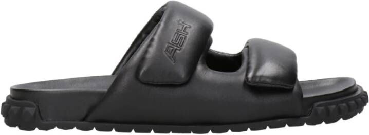 ASH Zwarte Leren Open Teen Sandalen