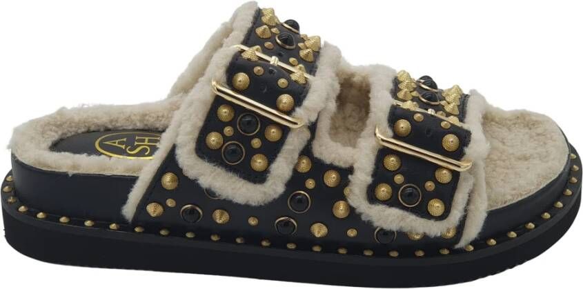 ASH Zwarte Leren Punk Chic Sandalen