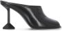 ASH Zwarte leren sandalen met geometrische hak - Thumbnail 1