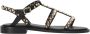 ASH Zwarte Leren Sandalen met Gouden Studs - Thumbnail 1