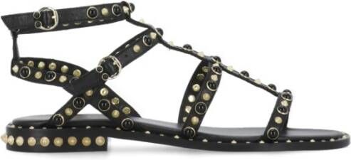 Ash Zwarte Leren Sandalen met Studs Black Dames