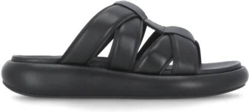 Ash Sandalen Black Leather Vip Bis Sandals in zwart