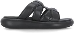ASH Zwarte Leren Sandalen met Verhoogde Zool