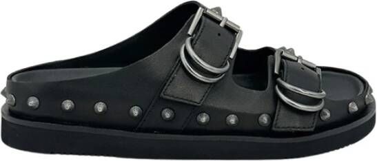 ASH Zwarte Leren Studs Sandalen