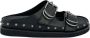 ASH Zwarte Leren Studs Sandalen - Thumbnail 1
