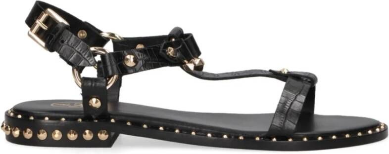 ASH Zwarte leren studs sandalen