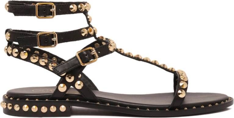 ASH Zwarte Leren Studs Sandalen