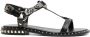 ASH Zwarte leren T-Bar sandalen met studs - Thumbnail 1