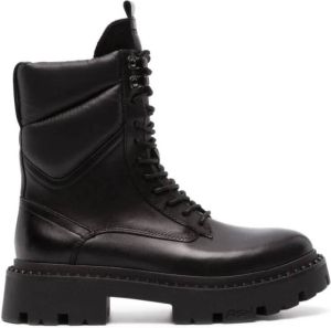 Ash Zwarte Leren Veterschoenen Zwart Dames