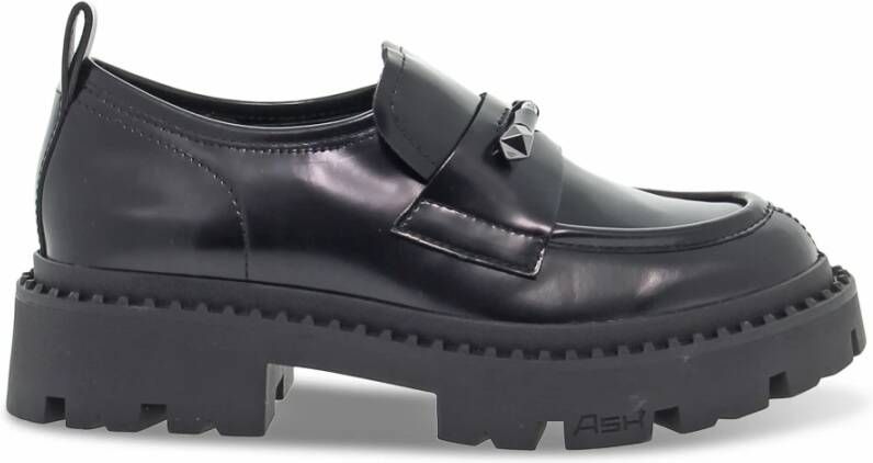 Ash Zwarte platte schoen met decoratief accessoire Black Dames