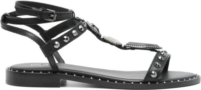 ASH Zwarte Sandalen met Gesp en Blokhak