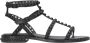 Ash Zwarte Studded Leren Platte Sandalen Zwart Dames - Thumbnail 1