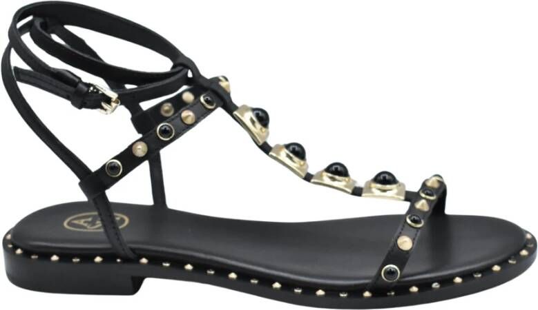 ASH Zwarte Veterschoenen met Platte Zool