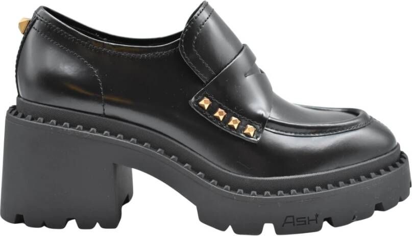ASH Zwarte Veterschoenen Platte Dames