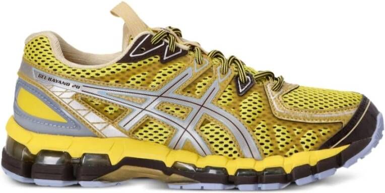 ASICS Gele Mesh Sneakers met Zilveren Accenten Yellow Dames