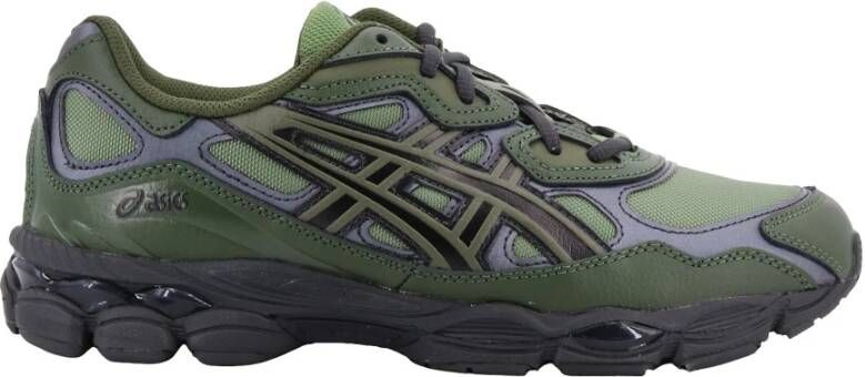 ASICS Gestikte Profiel Leren Sneakers Groen Heren Schoenen