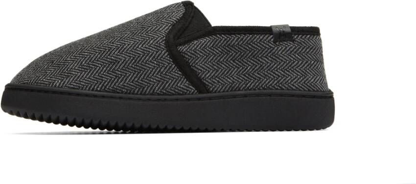 Aspact Herringbone Zwarte Huisschoenen Trendy Ontwerp Gray Heren