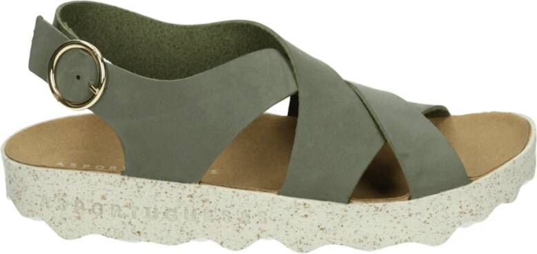 Asportuguesas Groene Sportieve Sandalen Cusk Model