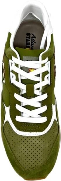 Atlantic Stars Groene leren sneakers met sterren