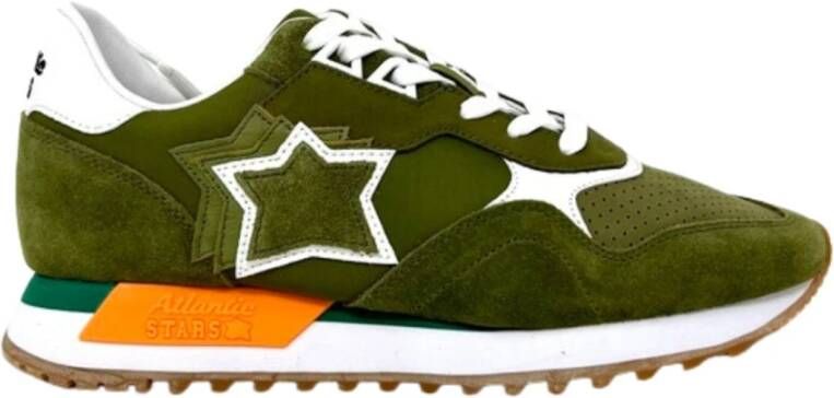 Atlantic Stars Groene leren sneakers met sterren