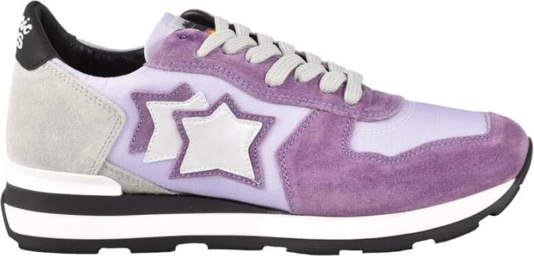 Atlantic stars Leren sneakers met rubberen zool Purple Dames