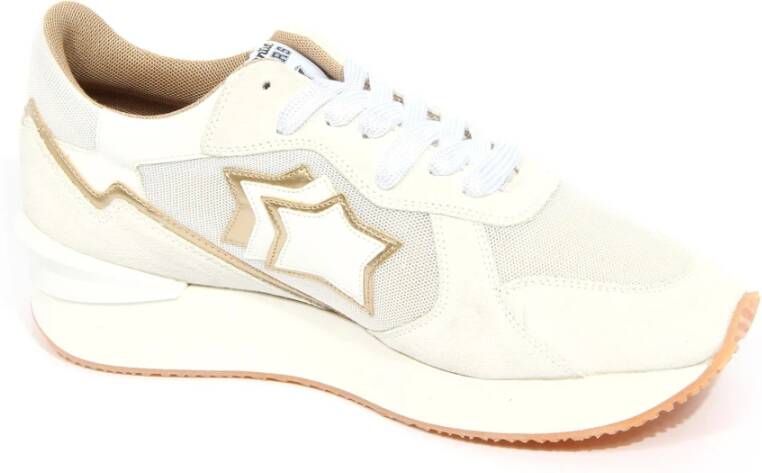 Atlantic Stars Off-White Goud Andromeda Suède Stoffen Schoen