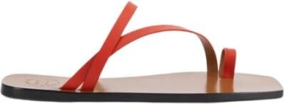 ATP Atelier Desio Platte Leren Sandalen Rood Dames