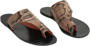 ATP Atelier Rosa uitsproken Sandalen Snake Print Bruin Dames