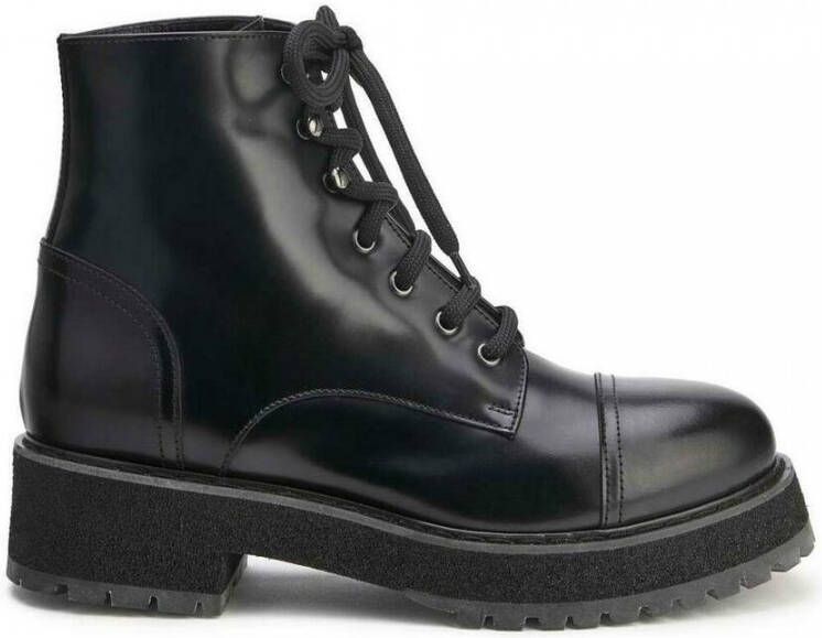 AGL Zwarte Veterschoenen van Leer Black Dames