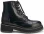AGL Zwarte Veterschoenen van Leer Black Dames - Thumbnail 1