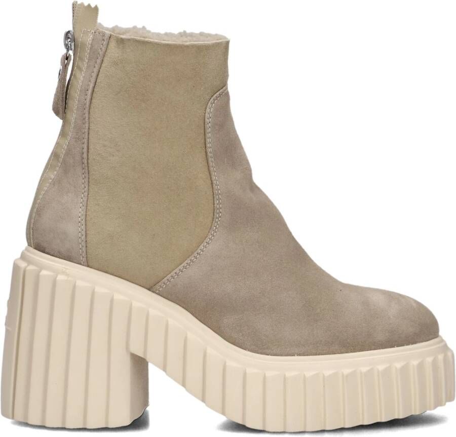 Attilio Giusti Leombruni Enkellaarsjes Dames Laarzen Damesschoenen Suède Tiggy warm Taupe
