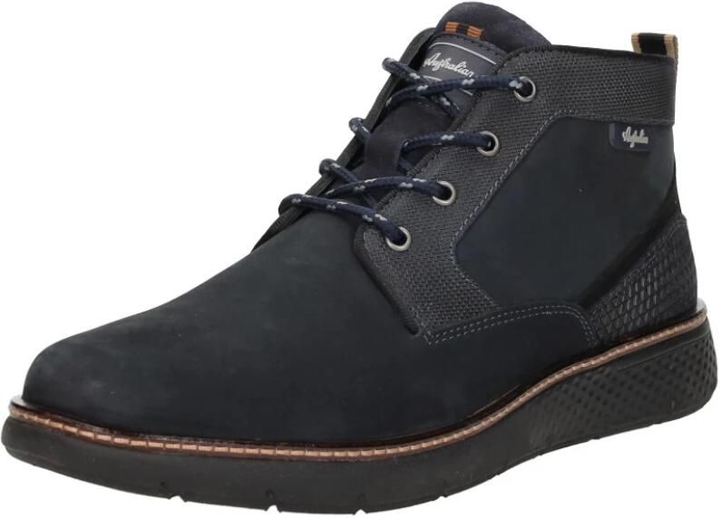 Australian Daryl S00 Blue Veterschoenen Halfhoog Blauw Nubuck Heren Basisinformatie Blauw - Foto 5
