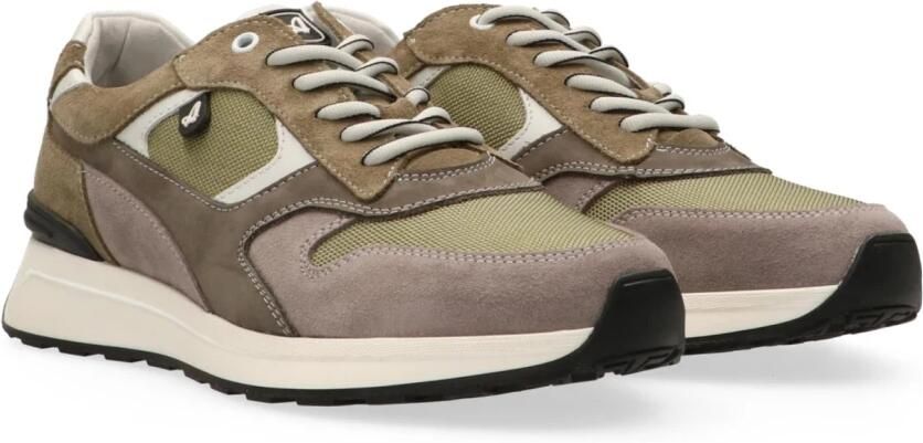 Australian HEREN SNEAKERS GROEN 15.1651.03-EDV KYOTO GREEN LEATHER EDV GREEN-GREY-WHITE