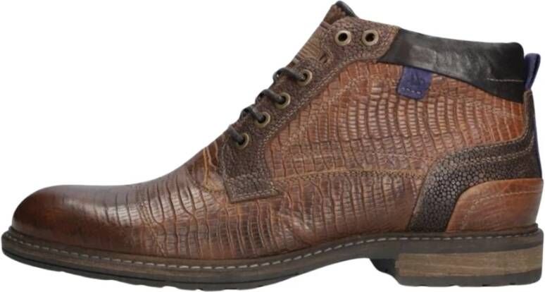 Australian Bruine Snakeprint Veterboots Montenero Brown Heren