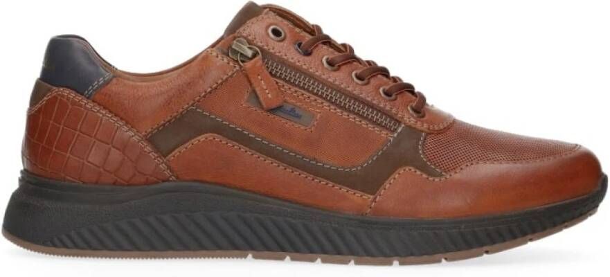 Australian Stijlvolle leren sneakers met rits en veters Brown Heren - Foto 11