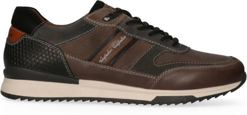 Australian Grijze Leren Sneaker met Zwarte en Bruine Accenten Multicolor Heren - Foto 4