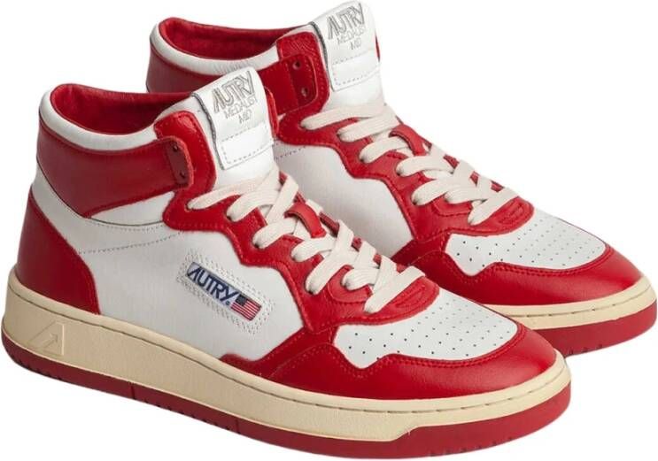 Autry Sneakers van twee kleuren leer Rood Dames