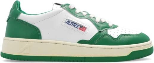 Autry Witte Groene Leren Sneakers met Geperforeerde Neus Green Heren