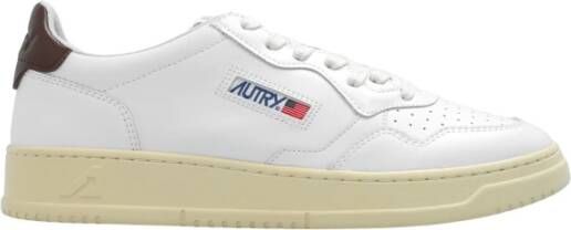 Autry Witte bruine leren sneakers Vintage geïnspireerd ontwerp Wit Heren