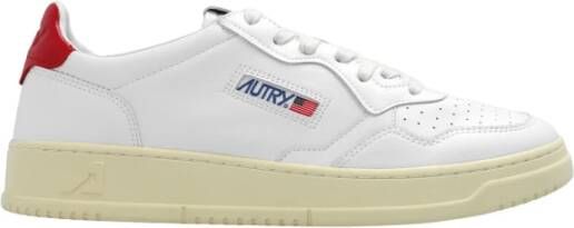 Autry Upgrade je Sneaker Game met Witte en Rode Leren Sneakers voor Mannen White Heren