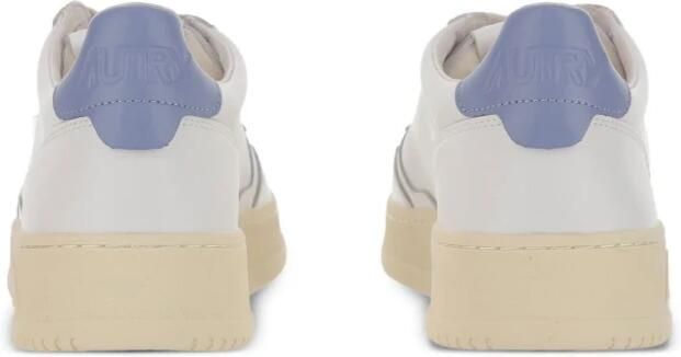 Autry Blauwe Leren Sneakers met Witte Details